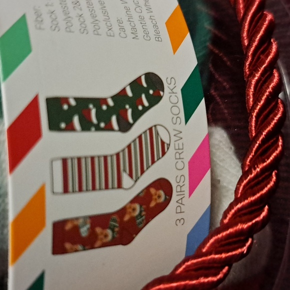 Holiday Ornament Socks 3 pair (Corgi, Santa Hat, Holiday stripes) - Picture 1 of 5